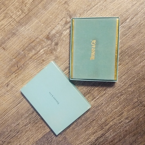 Tiffany & Co. Double Deck of Playing Cards Tiffany Blue Green Grey Velvet Box - Picture 5 of 16